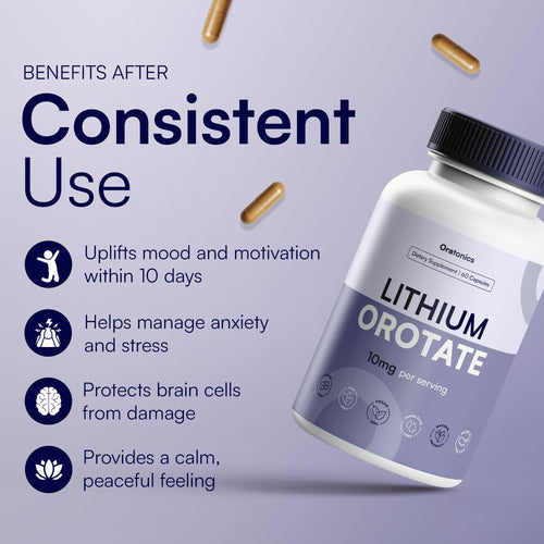 Mood, Stress & Anxiety Balance Capsules | 10mg Lithium Orotate